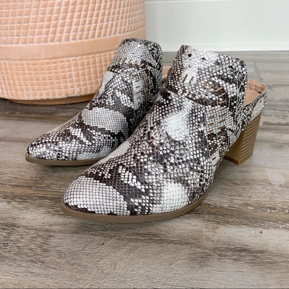 Truth Hurts Mule Booties Snakeskin Vegan 7 9 11 - Picture 2 of 8